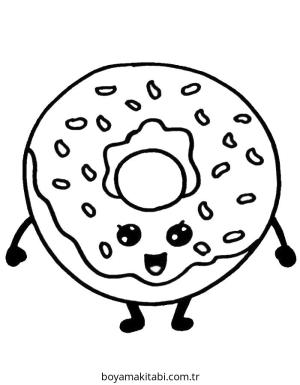 Donut boyama sayfası – yaratıcılığı geliştirir, keyifli zaman