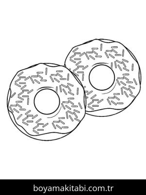 Donut boyama sayfası – çocuklar için, çizgi film temalı