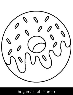 Donut boyama sayfası – kolay boyama, eğitici aktivite