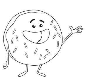 Donut boyama sayfası,  coloring page, Eğlenceli Donut, 