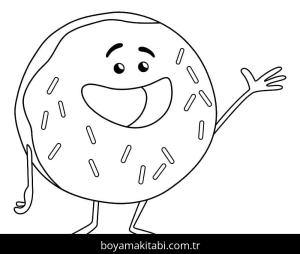 Donut boyama sayfası – keyifli zaman, renkli çizimler