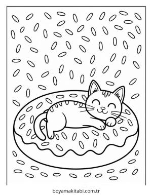 Donut boyama sayfası – kolay boyama, eğitici aktivite