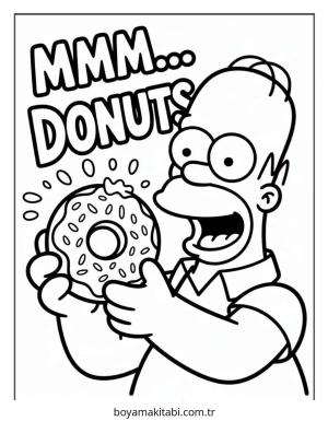 Donut boyama sayfası – el becerilerini geliştirir, boyama çalışması