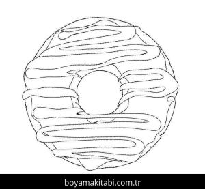 Donut boyama sayfası – çocuk aktivitesi, PDF indir