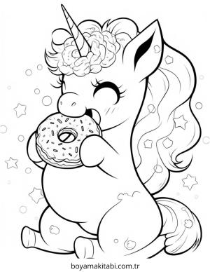 Donut boyama sayfası – evde etkinlik, ücretsiz yazdır