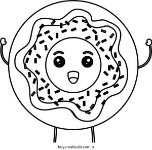 Donut boyama sayfası – sanatsal çalışma, çocuklar için