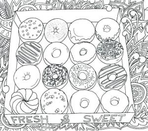 Donut boyama sayfası,  coloring page, Donut Kutusu, 