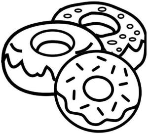 Donut boyama sayfası,  coloring page, Üç Donut, 