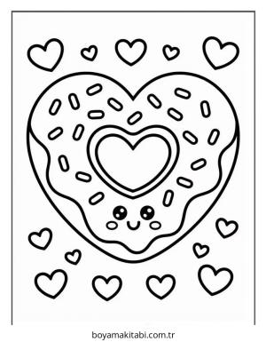 Donut boyama sayfası – yaratıcılık, eğlenceli etkinlik