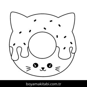 Donut boyama sayfası – boyama etkinliği, çocuk aktivitesi