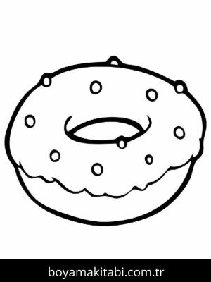 Donut boyama sayfası – renkli çizimler, okul öncesi