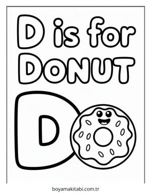 Donut boyama sayfası – okul öncesi, evde etkinlik