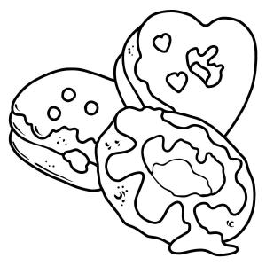 Donut boyama sayfası,  coloring page, Üç Çizim Donut, 