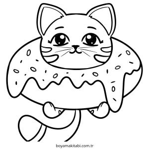 Donut boyama sayfası – okul öncesi, evde etkinlik