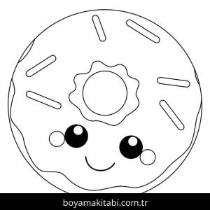 Donut boyama sayfası – eğlenceli etkinlik, el becerilerini geliştirir