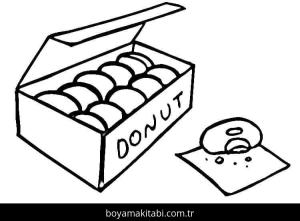 Donut boyama sayfası – sevimli karakter, sanatsal çalışma