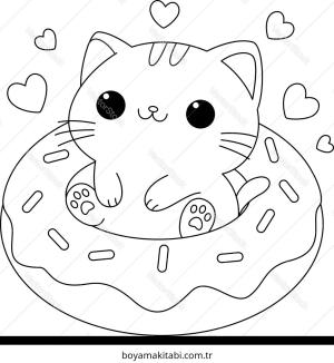 Donut boyama sayfası – boyama çalışması, yaratıcılığı geliştirir