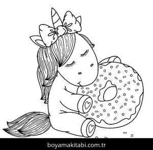 Donut boyama sayfası – boyama çalışması, yaratıcılığı geliştirir