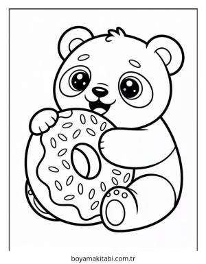 Donut boyama sayfası – eğlenceli etkinlik, el becerilerini geliştirir