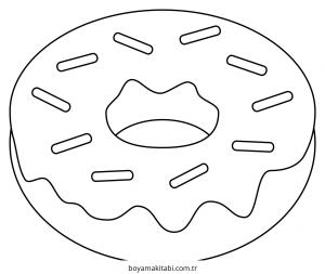 Donut boyama sayfası – kolay boyama, eğitici aktivite
