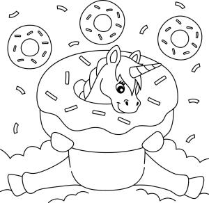 Donut boyama sayfası,  coloring page, Donutlu tek Boynuzlu At, 