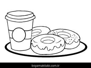 Donut boyama sayfası – eğitici aktivite, yaratıcılık