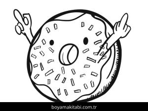 Donut boyama sayfası – yaratıcılığı geliştirir, keyifli zaman