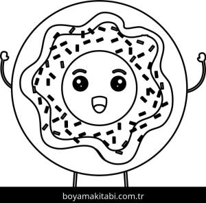 Donut boyama sayfası – yaratıcılığı geliştirir, keyifli zaman