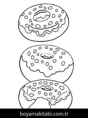 Donut boyama sayfası – okul öncesi, evde etkinlik