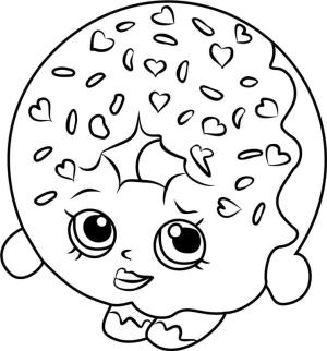 Donut boyama sayfası,  coloring page, D’lish Donut Shopkins, 