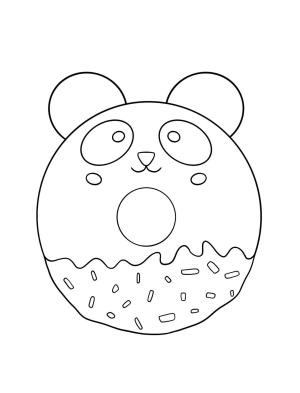 Donut boyama sayfası,  coloring page, Panda Donut, 