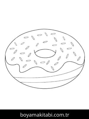 Donut boyama sayfası – basit çizim, kolay boyama