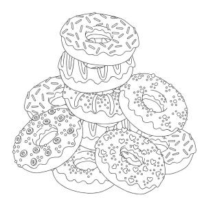 Donut boyama sayfası,  coloring page, Donutlar, 