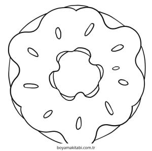 Donut boyama sayfası – basit çizim, kolay boyama