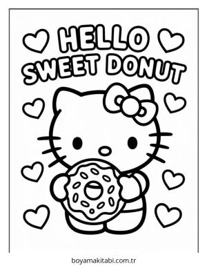 Donut boyama sayfası – boyama çalışması, yaratıcılığı geliştirir