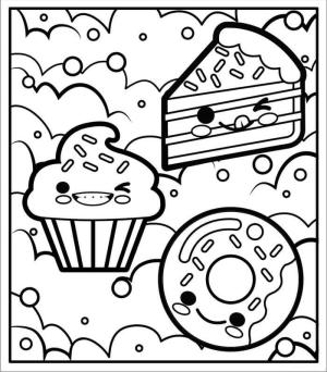 Donut boyama sayfası,  coloring page, Çörek ve Üç Yemek Şirin, 