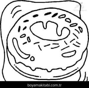 Donut boyama sayfası – çizgi film temalı, basit çizim