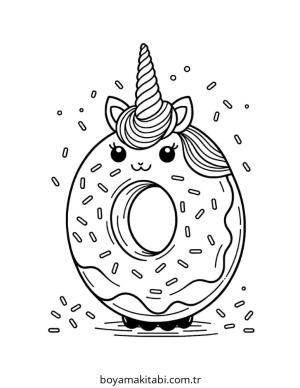 Donut boyama sayfası – yaratıcılık, eğlenceli etkinlik