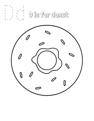 Donut boyama sayfası,  coloring page, D harfi Donut Içindir, 