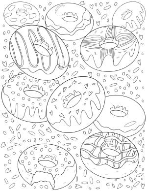 Donut boyama sayfası,  coloring page, Donutlar Yetişkinler Içindir, 