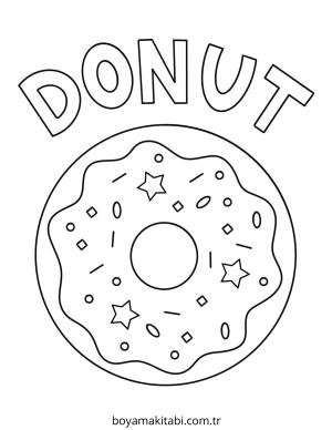 Donut boyama sayfası – eğitici aktivite, yaratıcılık