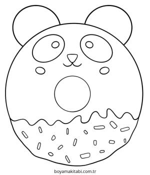 Donut boyama sayfası – yaratıcılığı geliştirir, keyifli zaman