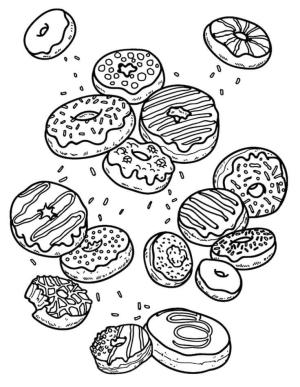 Donut boyama sayfası,  coloring page, İyi Donutlar, 