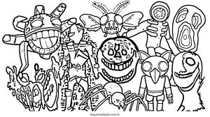 Doors Roblox boyama sayfası – sevimli karakter, sanatsal çalışma