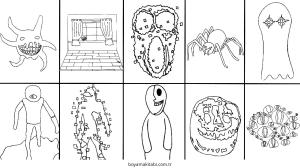 Doors Roblox boyama sayfası – kolay boyama, eğitici aktivite