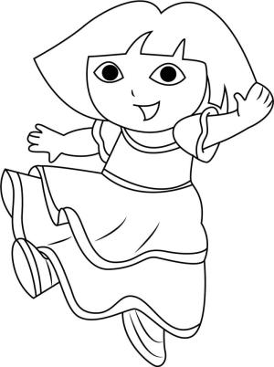 Dora boyama sayfası,  coloring page, Dora Dans Ediyor, 