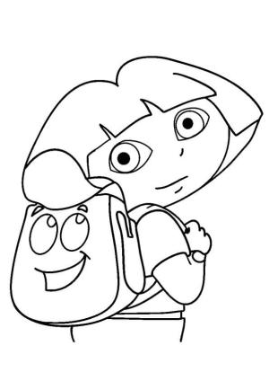 Dora boyama sayfası,  coloring page, Dora Sırt Çantalı, 