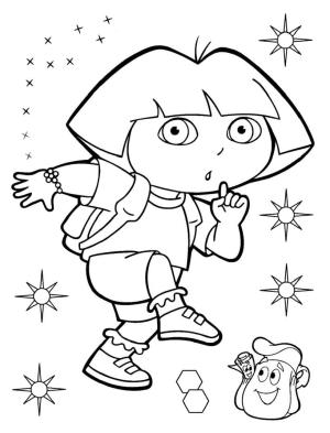 Dora boyama sayfası,  coloring page, Dora Sessiz, 