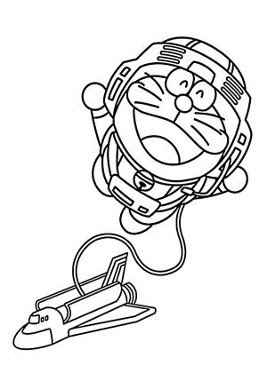 Doraemon boyama sayfası,  coloring page, Doraemon Ve Uzay Gemisi, 