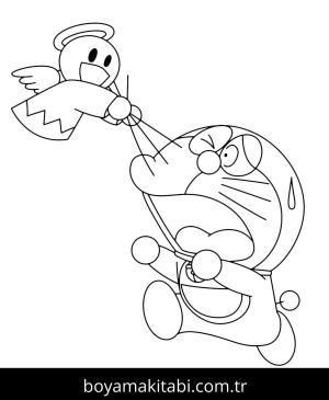 Doraemon boyama sayfası – el becerilerini geliştirir, boyama çalışması